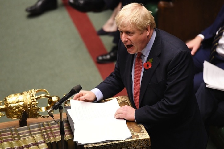 Boris Johnson habla ante los diputados. (Jessica TAYLOR / AFP)