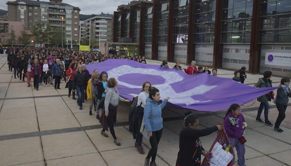 Jardunaldi Feministei amaiera emateko igande honetan egin duten manifestazioa. (Gotzon ARANBURU/FOKU)