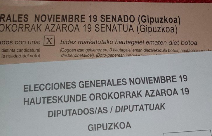 Papeletas para las elecciones estatales de este domingo.