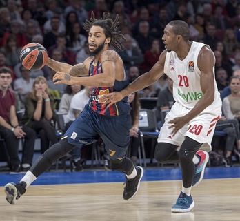 La lesión de Pierria Henry ha trastocado por completo el juego y el partido del Baskonia. (Juanan RUIZ / FOKU)