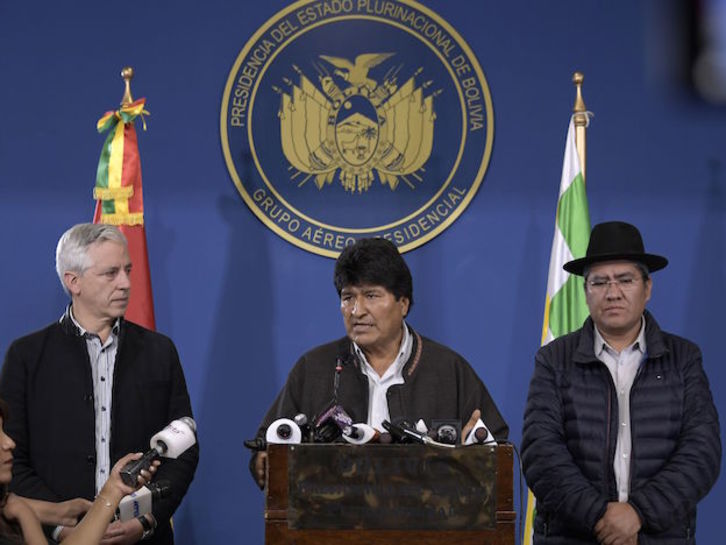 Evo Morales, en una comparecencia reciente. (FREDDY ZARCO/ AFP)