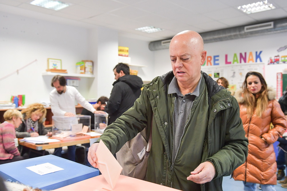 En Donostia, el candidato del PSE Odón Elorza. (Idoia ZABALETE | FOKU)