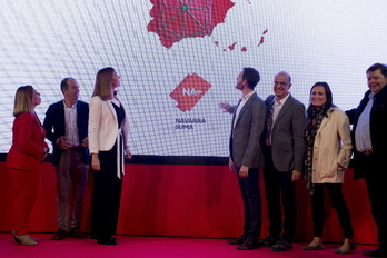 Los candidatos de Navarra Suma al inicio de la campaña. (Iñigo URIZ/FOKU)