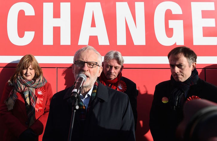 Jeremy Corbyn, en su acto de hoy en Glasgow. (Andy BUCHANAN / AFP)