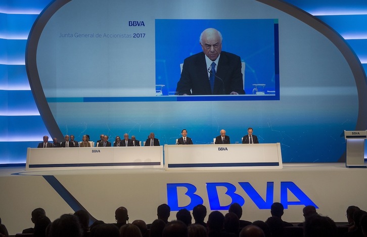 Francisco González, en la junta de accionistas del BBVA de 2017. (Luis JAUREGIALTZO | FOKU))