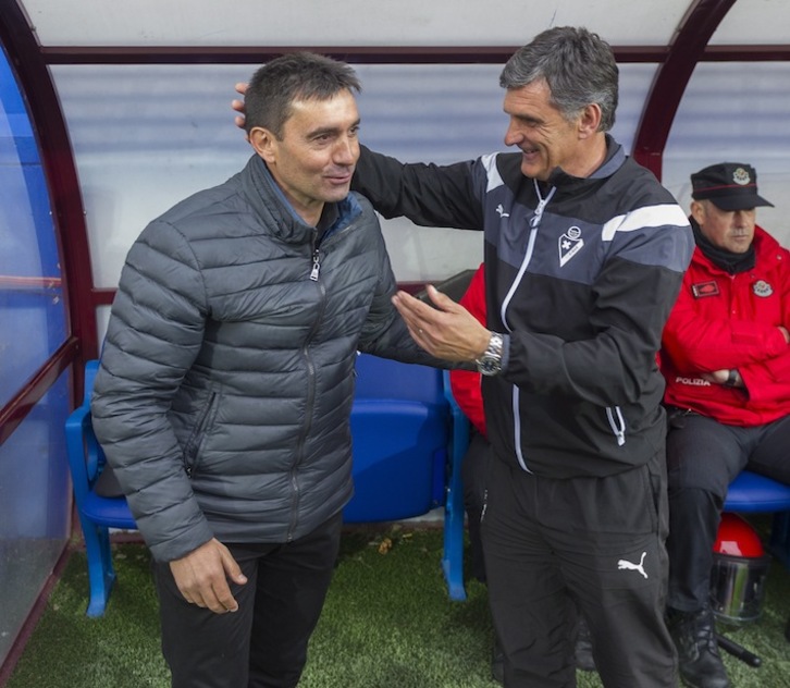 Garitano y Mendilibar volverán a compartir banda en Ipurua. (Juanan RUIZ/FOKU)