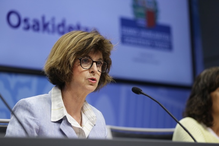 Nekane Murga, consejera de Salud, en una comparecencia anterior. (Endika PORTILLO | AFP)