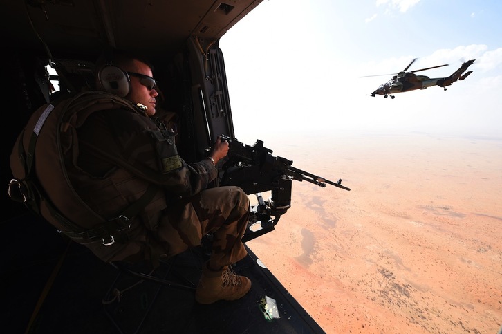 Dos helicópteros Tigre en un operativo en Mali. (Pascal GUYOT-AFP)