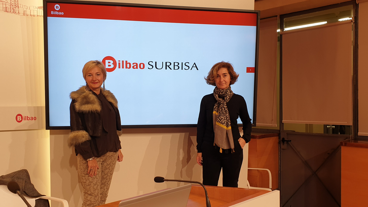 Gloria Múgica y Marta Ibarbida presentan el nuevo plan de Surbisa.