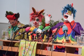 Maritotots, Pirritx eta Porrotx, gaurko agerraldian. (Idoia ZABALETA | FOKU)