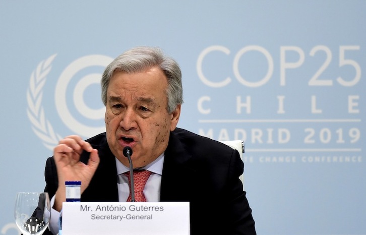 Antonio Guterres, al inicio de la cumbre. (Cristina QUICLER | AFP)
