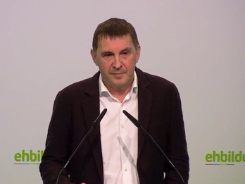 Arnaldo Otegi, esta mañana. (EH Bildu Twitter)
