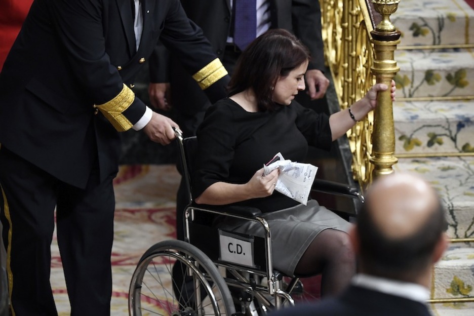 Adriana Lastre, máxima negociadora del PSOE para la investidura y lesionada en la sesión inicial. (Pierre Philippe MARCOU | AFP)