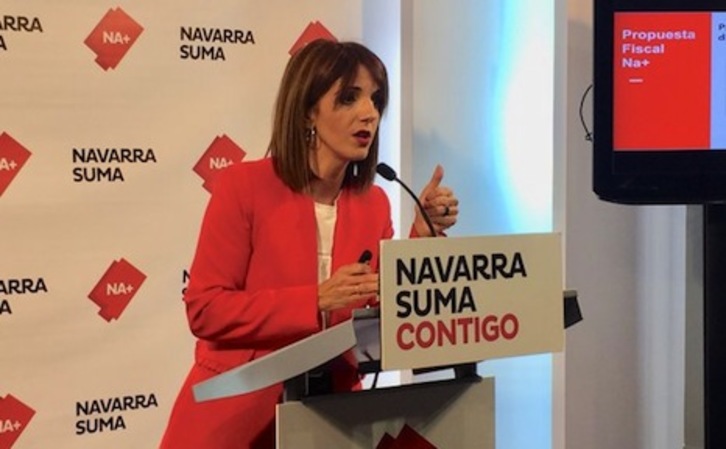 María Jesús Valdemoros ha anunciado las enmiendas a la totalidad de Navarra Suma a las propuestas fiscales de Chivite. (NAVARRA SUMA)