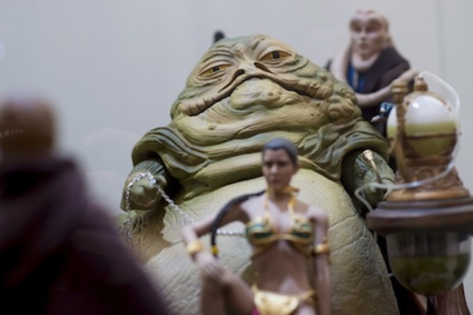 Jabba The Hutt, con la encadenada princesa Leia en ‘El retorno del jedi’. (Iñigo URIZ/FOKU)