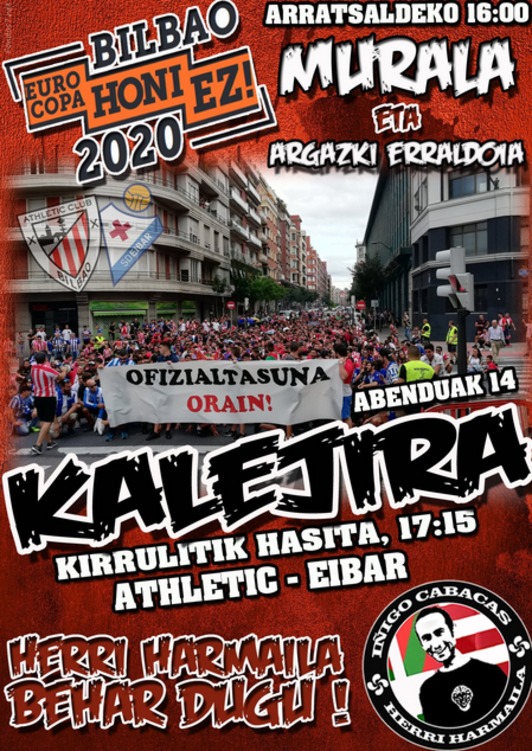 Cartel de ICHH sobre las actividades previas al derbi ante el Eibar.