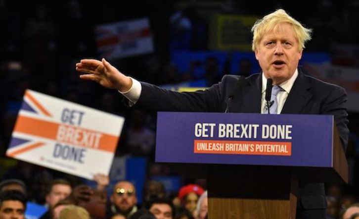 Boris Johnson en su acto final de campaña. ( Ben STANSALL/AFP) 