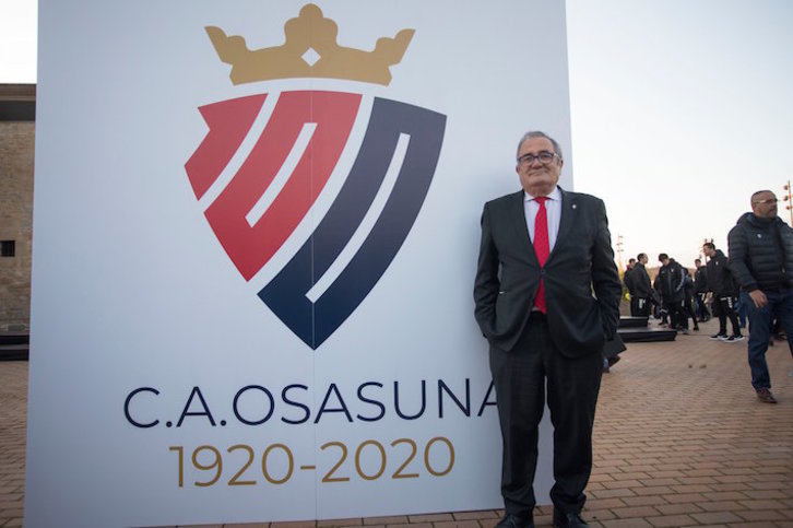 El presidente de Osasuna, Luis Sabalza durante la comida de club del miércoles. (CLUB ATLÉTICO OSASUNA)