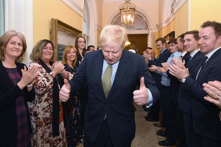 Johnson, a su llegada a Downing Street. (Stefan ROUSSEAU / AFP)