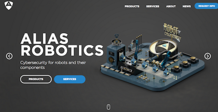 Captura de pantalla de la web de Alias Robotics. (ALIAS ROBOTICS)