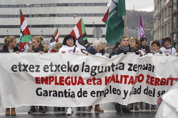 Bizkaiko etxez etxeko langileen mobilizazioa, azaroaren bukaeran. (Monika DEL VALLE/FOKU)