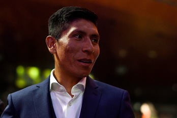 Quintana, en la pasada presentación de la Vuelta (Oscar DEL POZO / AFP PHOTO)