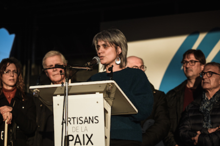 Anaiz Funosas, Baionako bukaerako ekitaldian. (Nahia GARAT)