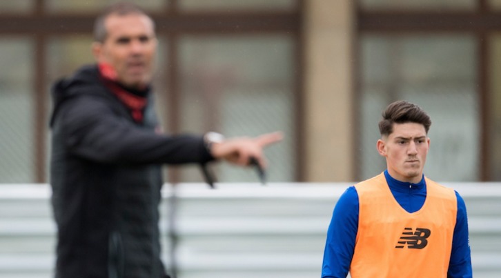 Unai Vencedor ha entrenado con el primer equipo en Lezama. (@AthleticClub)