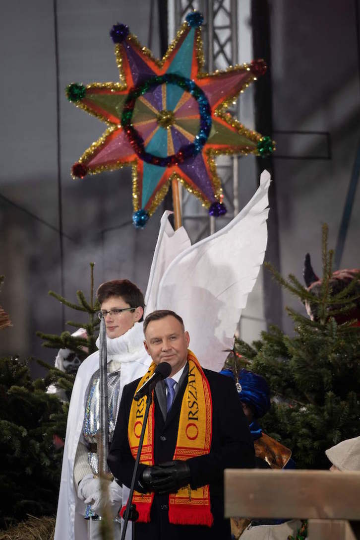 El presidente polaco, Andrezj Duda, en un reciente acto religioso. (Wojtek RADWANSKI/AFP)