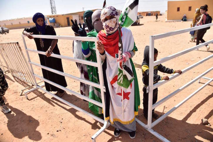 Refugiados saharauis en los campamenos de Tinduf, en Argelia. (Ryad KRAMDI/AFP)