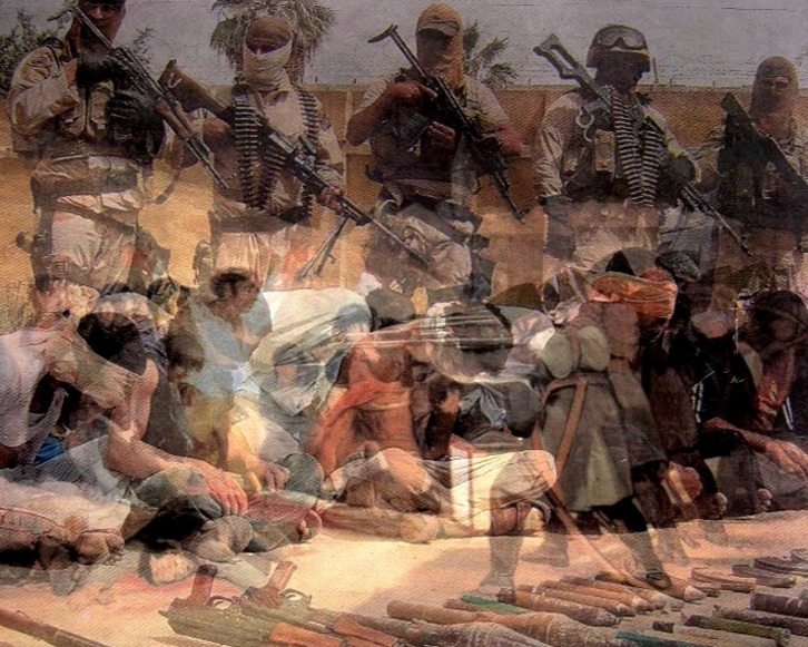 El artista Rogelio López Cuenca solapa el cuadro ‘3 de mayo en Madrid’ con la guerra del Golfo. (Rogelio López Cuenca) 