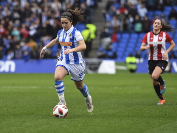 Nerea Eizagirre ha marcado nada más comenzar el partido. (Jon URBE/FOKU)