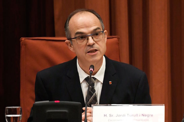 Jordi Turull, este martes durante su declaración ante la comisión del 155. (LLUIS GENE / AFP) 
