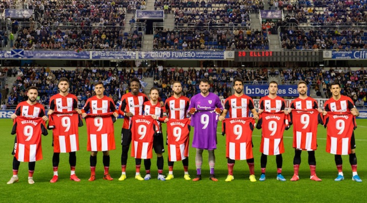Apoyo de los jugadores del Athletic a Williams. (ATHLETIC CLUB)
