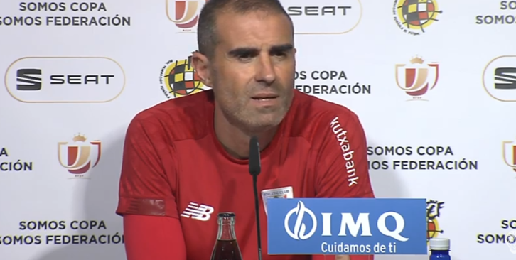Garitano en la rueda de prensa previa al partido de Copa ante el Barcelona. (@AthleticClub)