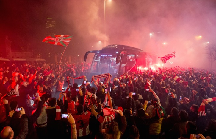 Athleticen autobusa San Mamesera iritsi den unea. (@AthleticClub)