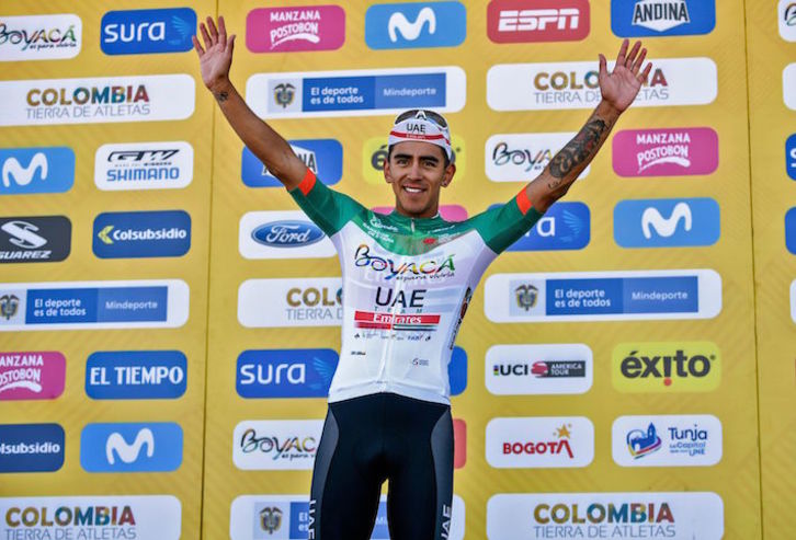 Molano, en el podio de Colombia. (Juan BARRETO/AFP)