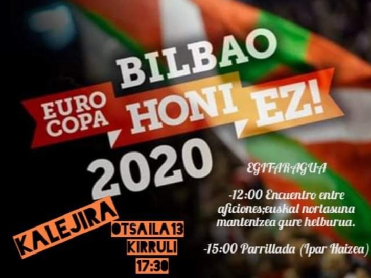 Cartel difudido en redes sociales con las iniciativas conjuntas previas al derbi. (vía twitter @Bilbao2020EZ)