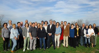 Les membres de la liste "Urrugne autrement" menée par Sébastien Etchebarne. © Urrugne Autrement