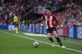 Ibai en el partido ante el Getafe en San Mamés. (Aritz LOIOLA / FOKU)