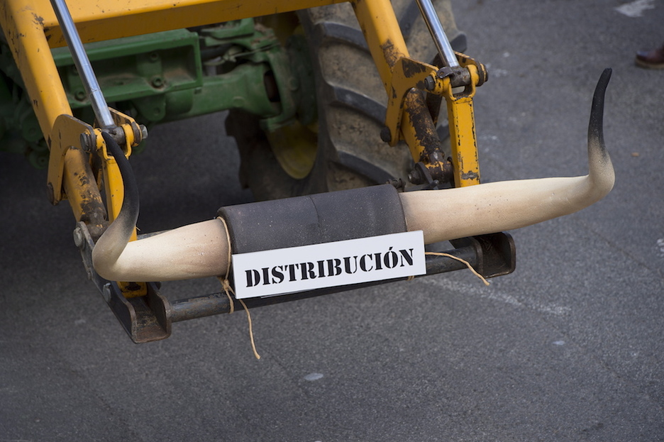 Las reclamaciones de los ganadores, al frente de los astados. (Iñigo URIZ / FOKU) Las reclamaciones de los ganadores, al frente de los astados. (Iñigo URIZ / FOKU)