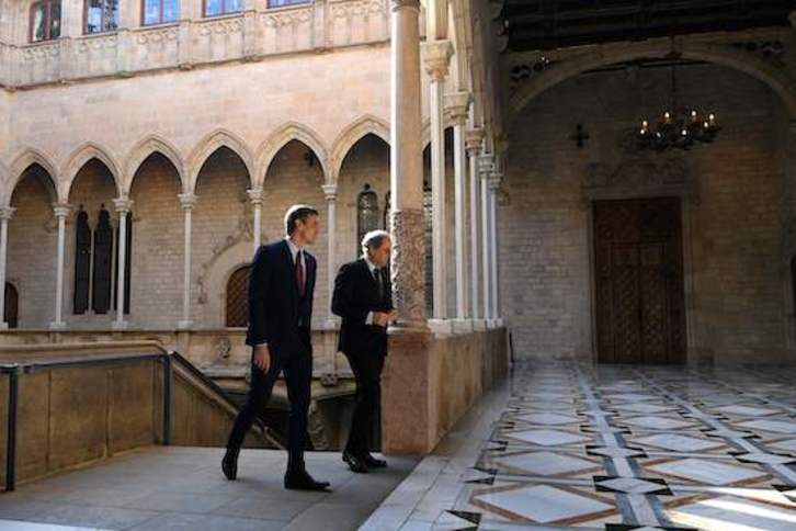 Sánchez y Torra en Barcelona. (Lluis GENE/AFP)