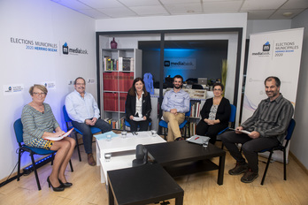 Débat électoral organisé par Mediabask avec les candidats de Ciboure. © Guillaume FAUVEAU