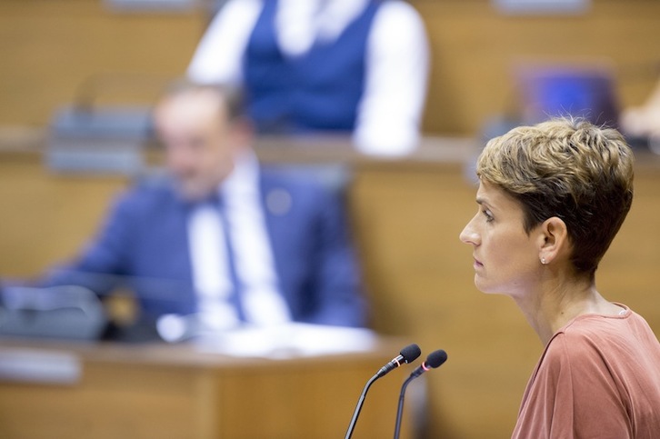 Chivite, ante Esparza (Navarra Suma) en una sesión anterior. (Iñigo URIZ | FOKU)