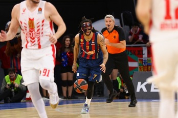 Pese a que sus números no sean gran cosa, Pierria Henry ha sido el alma del Baskonia. (Endika PORTILLO / FOKU)