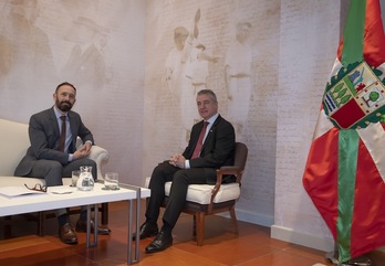 Denis Itxaso e Iñigo Urkullu, en Lehendakaritza. (IREKIA)