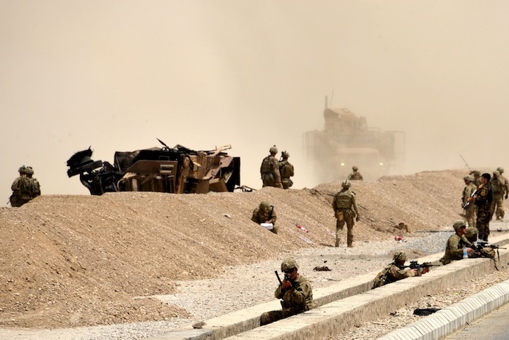 Marines estadounidenses en un operativo en Kandahar (sur de Afganistán. (Javed TANVEER-AFP)