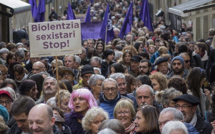 Una manifestación contra la violencia machista en Donostia. (Andoni CANELLADA | FOKU)