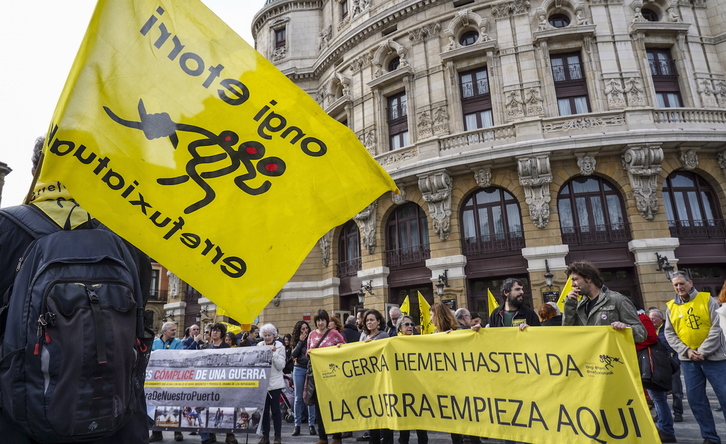 Ongi Etorri Errefuxiatuak taldearen aurreko mobilizazio bat. (Marisol RAMIREZ / FOKU)