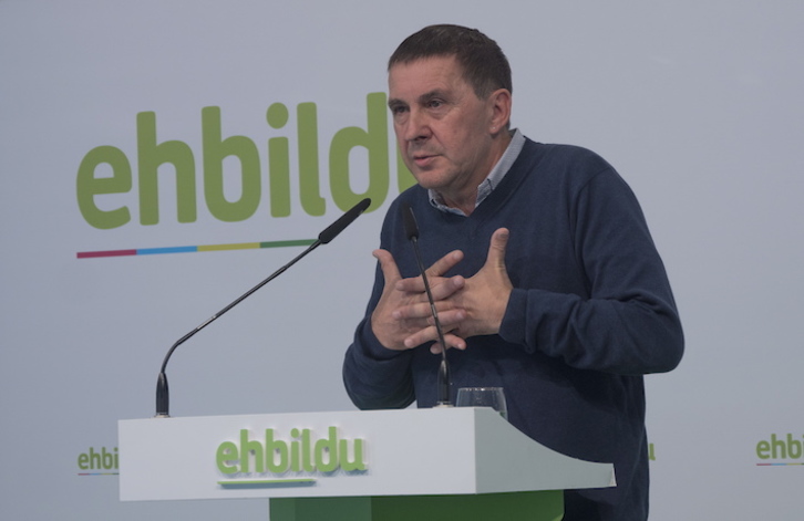 Arnaldo Otegi, en una comparecencia anterior. (Andoni CANELLADA/FOKU)